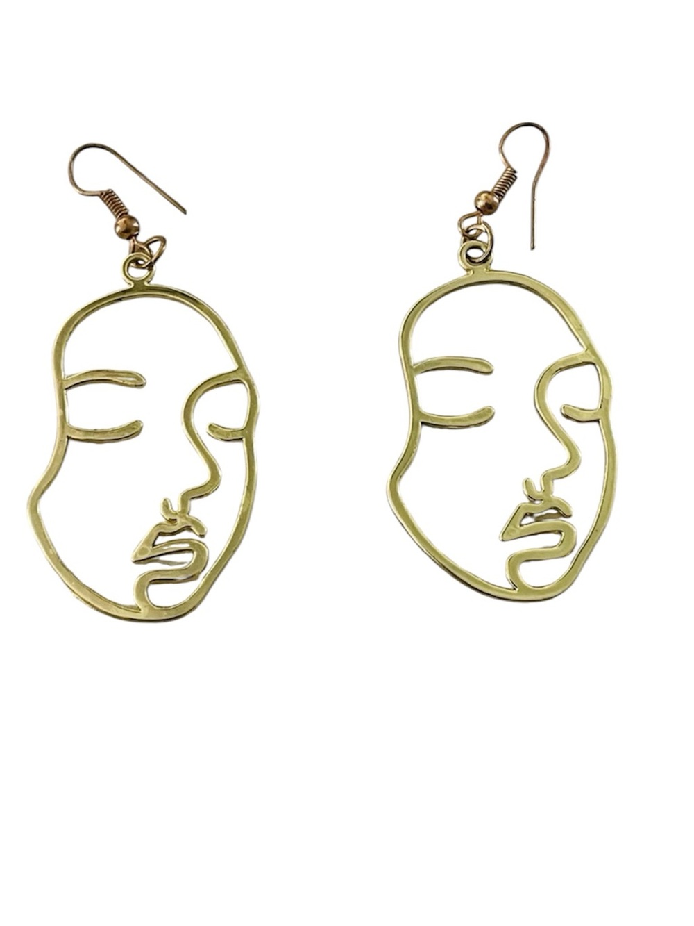 Minimalist Gold Abstract Face Drop Earrings for Women - jewelry- Accessories
